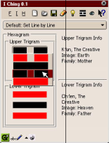 Setting the hexagram
on a line by line basis